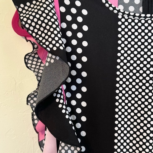 NWOT Women’s polka dot/stripe multi color dress Sz. M - Picture 4 of 13